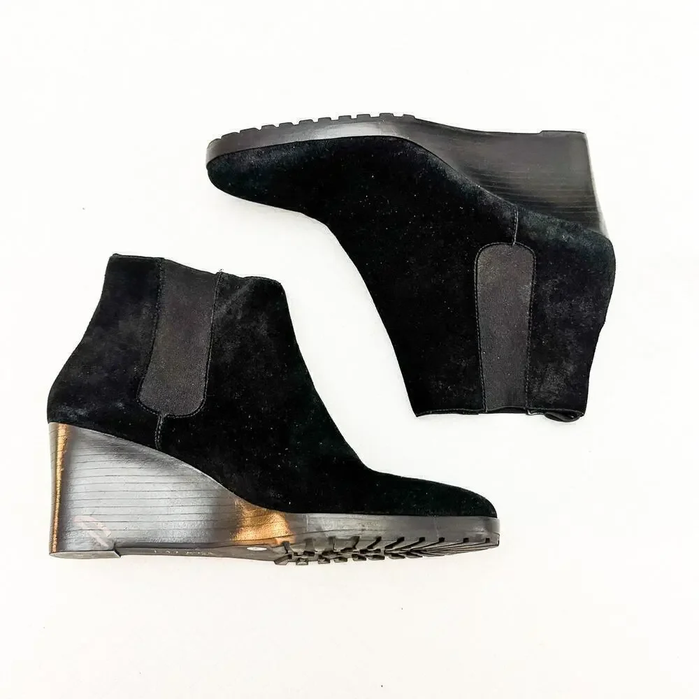 Lauren Ralph Lauren Suede Platform Black Booties Size 11